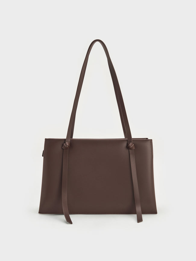 CHARLES & KEITH Women Midori Geometric Tote Bag_Espresso Brown