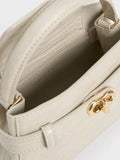 CHARLES & KEITH Women Aubrielle Croc-Effect Top Handle Bag_Ivory