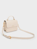 CHARLES & KEITH_Front Flap Top Handle Bag_Ivory