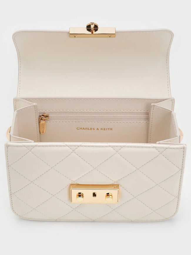 Alva Quilted Chain-Handle Bag_Cream