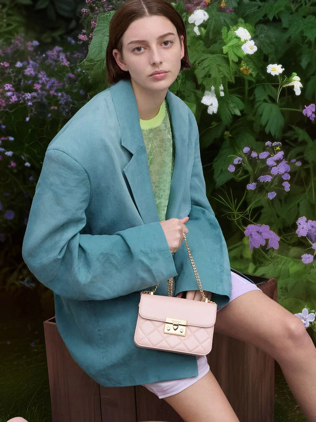 Alva Quilted Chain-Handle Bag_Light Pink