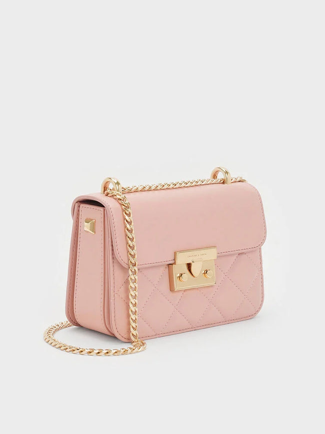 Alva Quilted Chain-Handle Bag_Light Pink