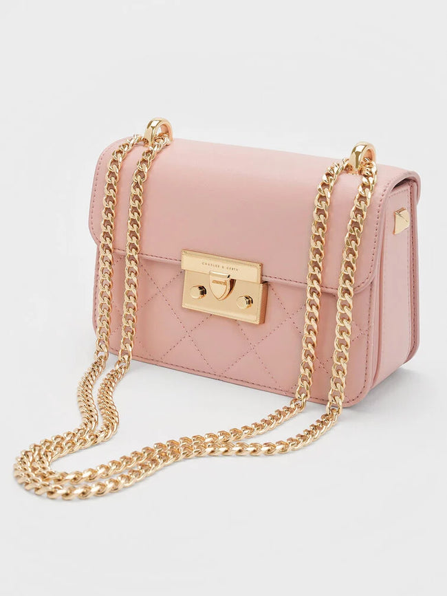 Alva Quilted Chain-Handle Bag_Light Pink