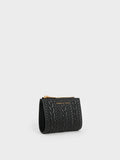 CHARLES & KEITH Women Apolline Textured Top-Zip Wallet_Black