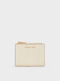 CHARLES & KEITH Women Apolline Textured Top-Zip Wallet_Cream