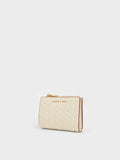 CHARLES & KEITH Women Apolline Textured Top-Zip Wallet_Cream