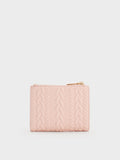 CHARLES & KEITH Women Apolline Textured Top-Zip Wallet_Soft Pink