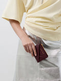 CHARLES & KEITH Women Midori Geometric Top-Zip Wallet_Wineberry Red