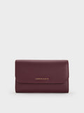 Octavia Front Flap Long Wallet_Wineberry Red