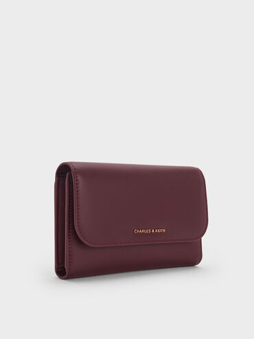 Octavia Front Flap Long Wallet_Wineberry Red