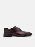 PEDRO Leather Brogue Oxford Shoes - Wine