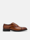 PEDRO Leather Brogue Oxford Shoes - Cognac