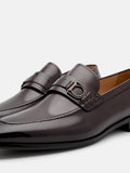 PEDRO Leather Buckle Loafers - Dark Brown