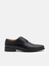 PEDRO Leather Dual Finish Derby Shoes - Black