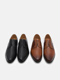 PEDRO Leather Dual Finish Derby Shoes - Black