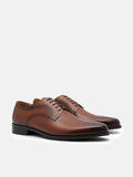 PEDRO Leather Dual Finish Derby Shoes - Cognac