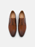 PEDRO Leather Dual Finish Derby Shoes - Cognac