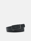 PEDRO Embossed Leather Automatic Belt - Black