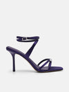 PEDRO Sofia Leather Heel Sandals - Dark Purple