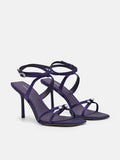 PEDRO Sofia Leather Heel Sandals - Dark Purple