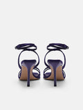 PEDRO Sofia Leather Heel Sandals - Dark Purple