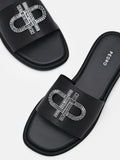 PEDRO Icon Satin Sandals - Black