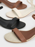 CHARLES & KEITH Block Heel Ankle-Strap Sandals Black