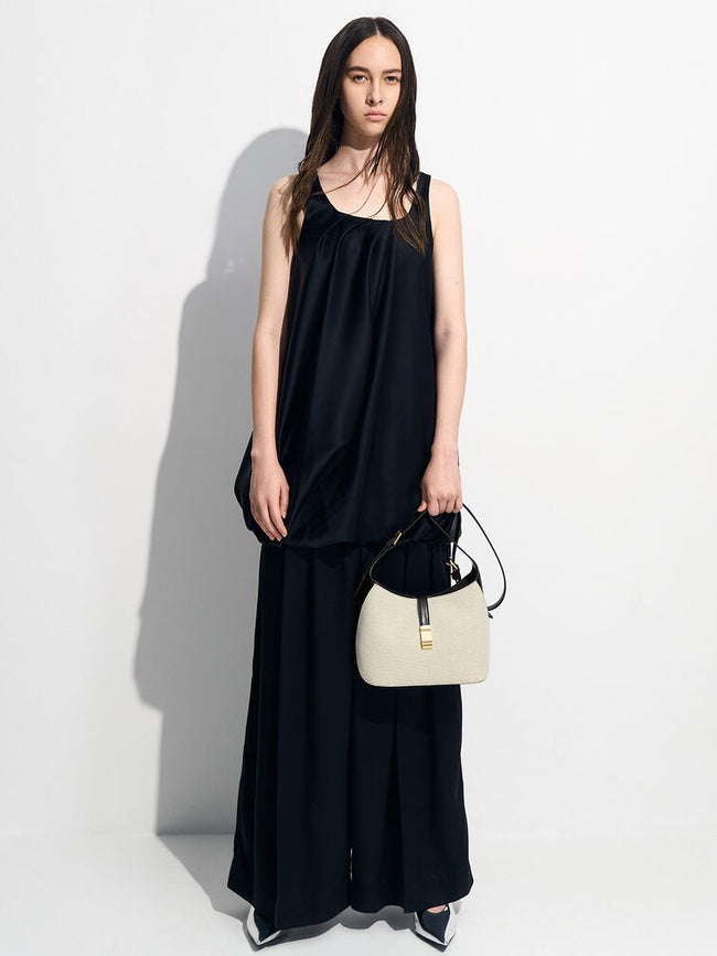 CHARLES & KEITH Women Wisteria Canvas Belted Shoulder Bag_Multi
