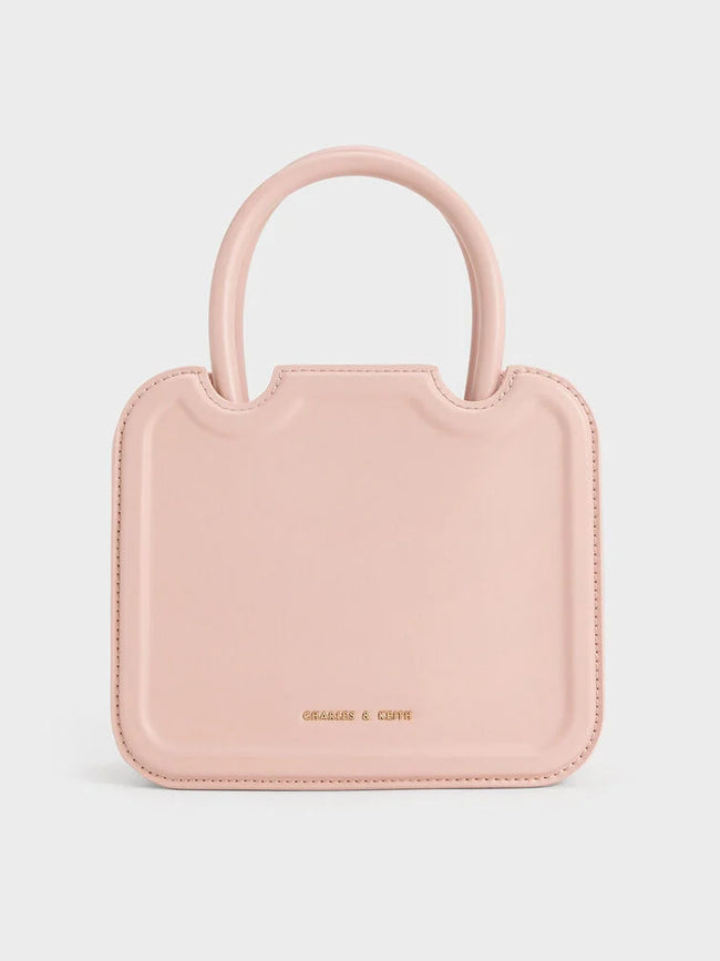 CHARLES & KEITH Women Perline Sculptural Top Handle Bag_Pink