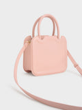 CHARLES & KEITH Women Perline Sculptural Top Handle Bag_Pink