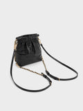 CHARLES & KEITH Women Duo Chain-Handle Two-Way Backpack_Black