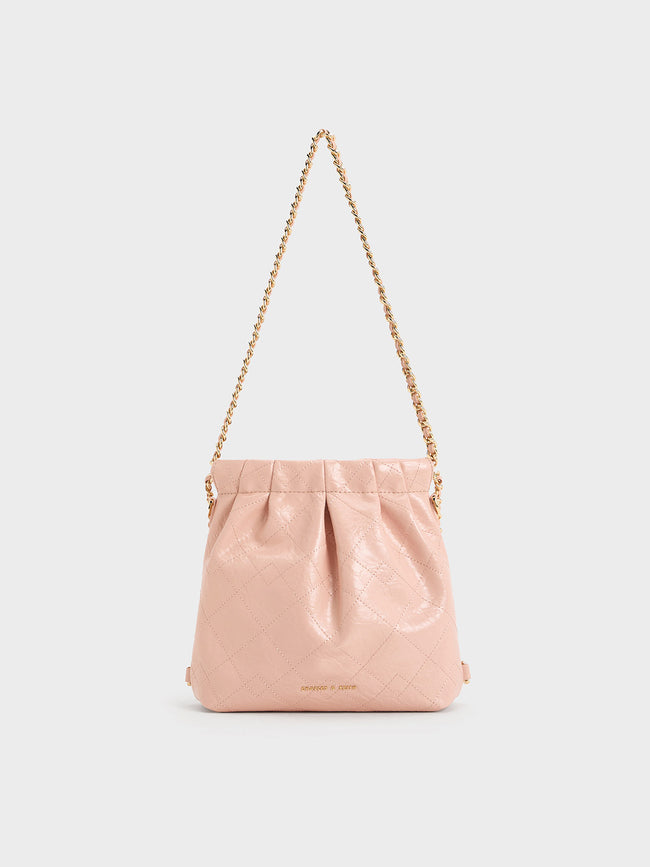 CHARLES & KEITH Women Duo Chain-Handle Two-Way Backpack_Soft Pink