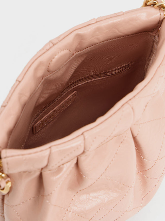 CHARLES & KEITH Women Duo Chain-Handle Two-Way Backpack_Soft Pink