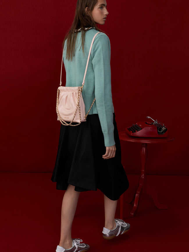 CHARLES & KEITH Women Duo Chain-Handle Two-Way Backpack_Soft Pink