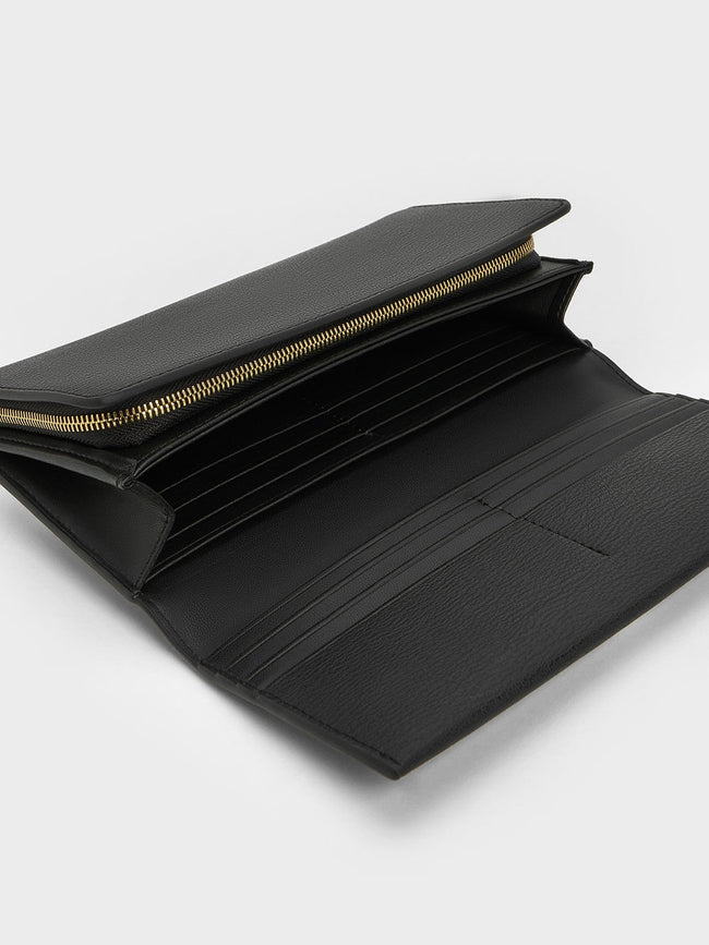 Muriel Front Flap Long Wallet_Black