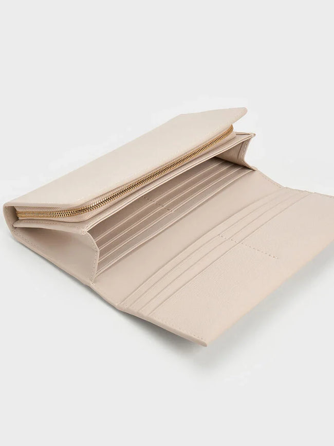 Muriel Front Flap Long Wallet_Oat