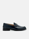 PEDRO Robert Leather Horsebit Loafers - Navy