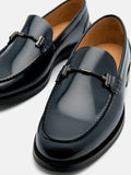 PEDRO Robert Leather Horsebit Loafers - Navy