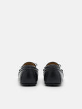 PEDRO Leather Bow Driving Shoes - Black