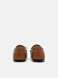 PEDRO Leather Bow Driving Shoes - Cognac