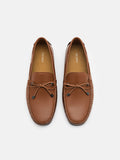 PEDRO Leather Bow Driving Shoes - Cognac