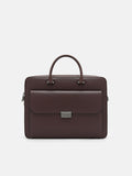 PEDRO Henry Textured Leather Briefcase - Dark Brown