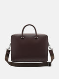 PEDRO Henry Textured Leather Briefcase - Dark Brown