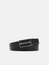 PEDRO Embossed Leather Reversible Tang Belt - Black