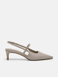 PEDRO Studio Amerie Leather Heel Pumps - Taupe