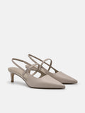 PEDRO Studio Amerie Leather Heel Pumps - Taupe