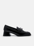 PEDRO Brie Leather Heel Loafers - Black