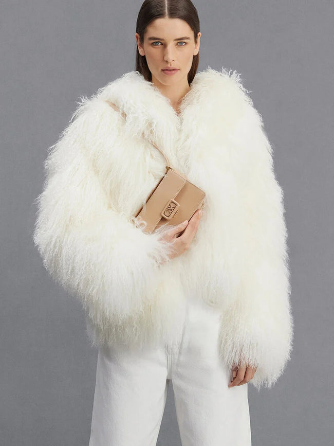 CHARLES & KEITH Women Leather Boxy Bag_Nude