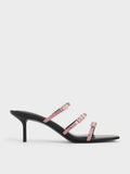CHARLES & KEITH_Recycled Polyester Crystal-Buckle Heeled Mules_Pink