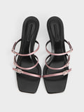 CHARLES & KEITH_Recycled Polyester Crystal-Buckle Heeled Mules_Pink